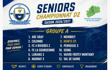 Le Groupe Seniors D2 est connu !