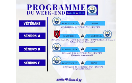 Programme du week-end S43