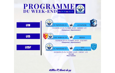 Programme du week-end S43