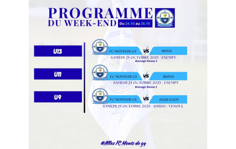 Programme du week-end S43