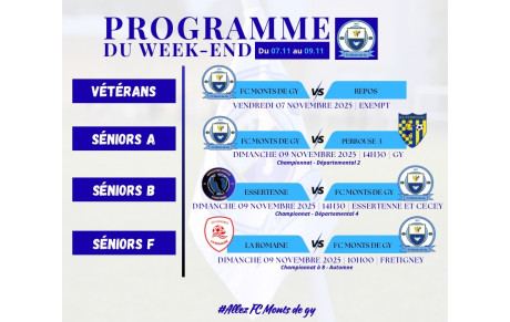 Programme du week-end S45
