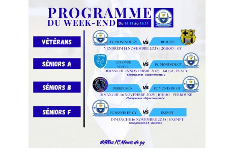 Programme du week-end S46