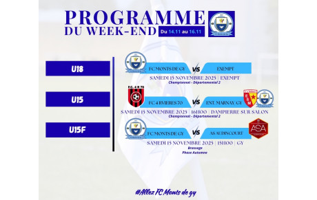 Programme du week-end S46