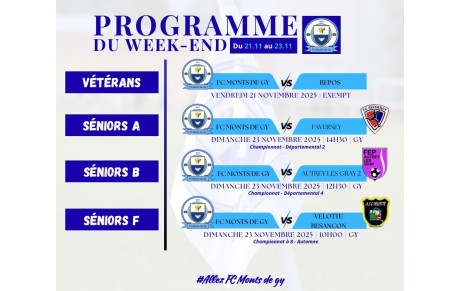 Programme du week-end S47