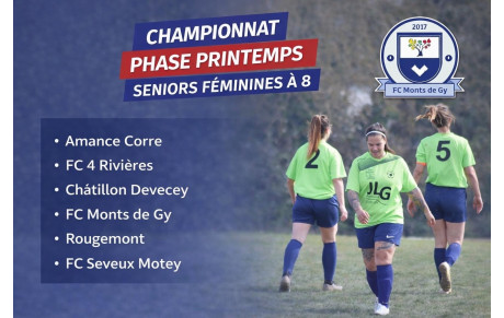 ⚽ CHAMPIONNAT – PHASE PRINTEMPS🌸 Seniors Féminines à 8