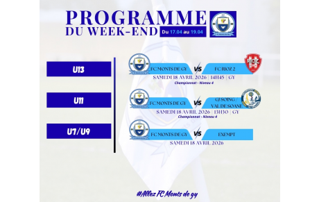 Programme du week-end S16