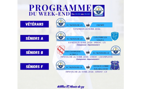 Programme du week-end S17