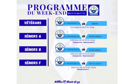 Programme du week-end S23
